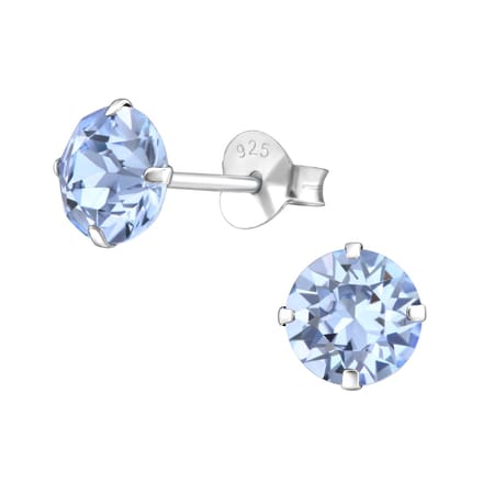 Montebello Oorbellen Edona Blue - 925 Zilver E-Coating - Ø6mm
