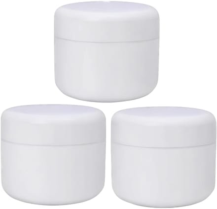 Cosensi- Cosmetic Jar 250ml/8oz - Set van 3 - Wit Plastic - Herbruikbaar - Compact - Gemakkelijk te openen/sluiten - Potje