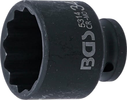 Krachtdopsleutel 1/2 inch 34 mm Twaalfkant Kort Model Slagsleutel Kop