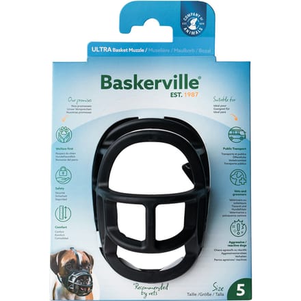 Muilkorf Baskerville Ultra 2.0 - Maat 5: Bijv. Labrador, Herdershond