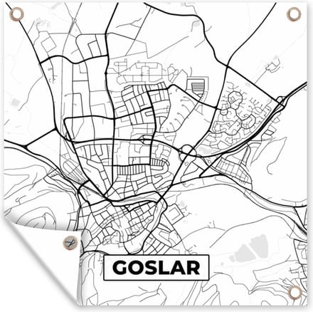 Tuindoek Plattegrond - Kaart - Goslar - Stadskaart - 100x100 cm