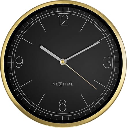 Wandklok 25cm - Stil - Goud/Zwart - Metaal - NeXtime 'Bolero'