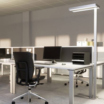 Arcchio LED vloerlamp Logan Neo, zilver, dimbaar, metaal