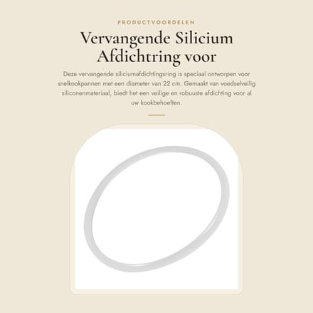 Dailygoods - Vervangende Silicium Afdichtring voor Snelkookpan Diameter 22 cm