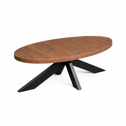 Salontafel ovaal bruin melamine 120cm Denzel ovale bijzettafel side table