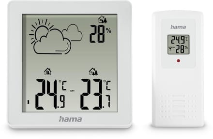 Weerstation met Sensor - Buitenthermometer Hygrometer - Weersvoorspelling Binnen Buiten - Draadloze Buitensensor 50m