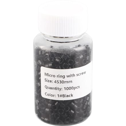1000 stuks Aluminium Micro Links Ringen Kralen Schroef Micro Ringen Hairextension Tool Zwart white