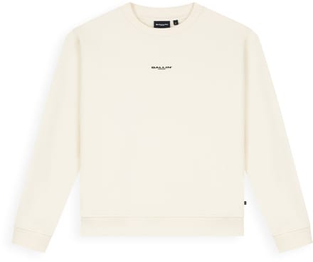 Ballin Amsterdam - Jongens Loose fit Sweaters Crewneck LS - Ecru - Maat 8