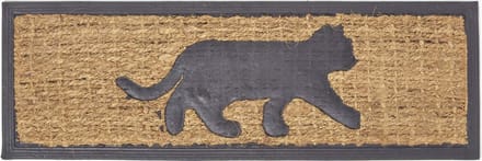 Homescapes deurmat kat, rubber & kokosvezel, 75cm x 25cm