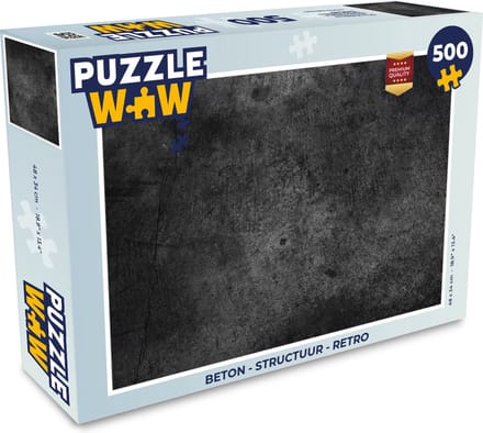 Puzzel Beton - Structuur - Retro - Zwart - Grijs - Rustiek - Legpuzzel - Puzzel 500 stukjes