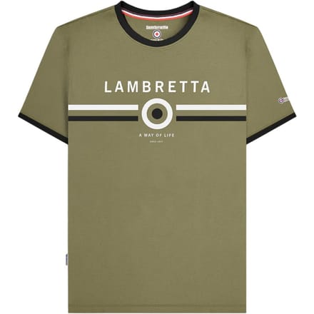 Lambretta Heren Target Ringer T-shirt (Khaki)