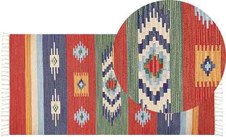 KAMARIS - Vloerkleed - Meerkleurig - 80 x 150 cm - Katoen