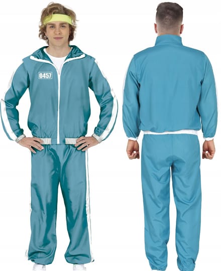 Kostuum Kleding Verkleedkostuum Trainingspak Speler Gevaarlijk Spel Carnaval Bal, L blue