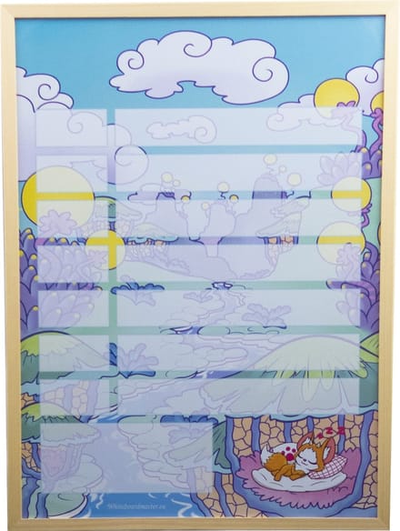Kinderplanbord - 60 x 45 cm - Weekplanner kind en beloningssysteem - Groen met Zouzou