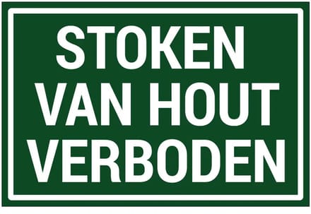 Stoken van hout verboden sticker | 45 x 30 cm