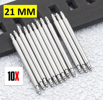 Springbar - Horloge pin - Horlogeband Pinnen - 10 Stuks - 21MM