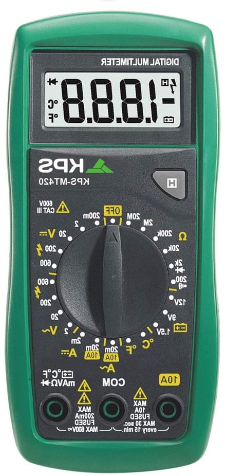 Digitale Multimeter - Spanningstester Stroommeter - Elektrische metingen uitvoeren - 2000 Counts Display - 600 V 10 A - Grijs