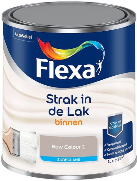 Flexa - Strak In De Lak Binnenlak Zijdeglans - Raw Colour 1 - Mengverf - 1 L