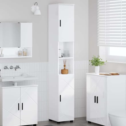 vidaXL - Badkamerkast - Hoogglans - wit - 30 - x - 35 - x - 192 - cm