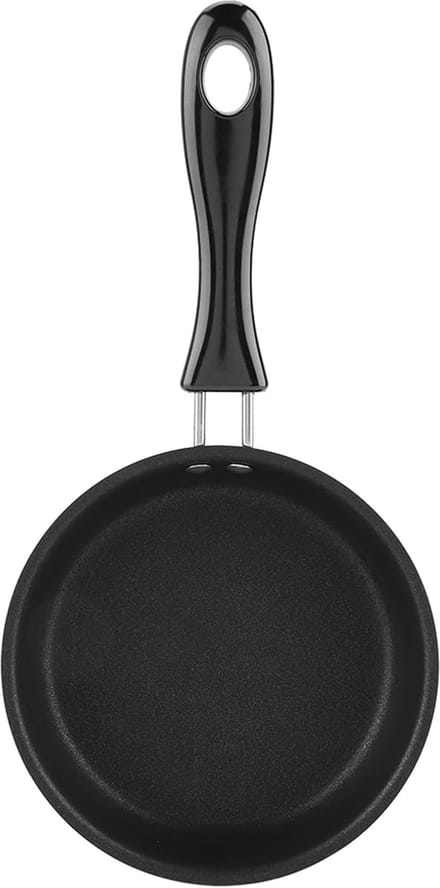 Kleine koekenpan - Mini eierpan - Ontbijt bakken - Puur ijzer met coating - 12 cm diameter - Zwart