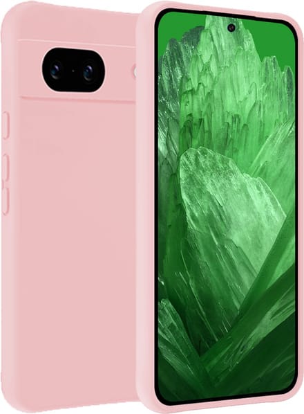Hoesje Geschikt voor Google Pixel 8a - Sterk & Shockproof - Hoes Cover - Siliconen Case - Lichtroze