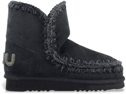 Mou Eskimo 18 Glitter Logo Laarzen - Suède - Dames - Zwart - Maat 38