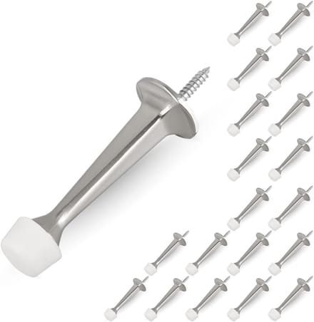 Deurstoppers Set - Deurhouders - Muren Beschermen - Zink Gegoten Constructie - 20 Stuks - Satijn Nikkel