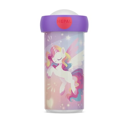 Mepal Schoolbeker Campus - 300 ml - Sluit goed af - Drinkbeker voor kinderen - Unicorn Glow