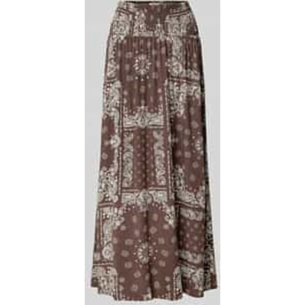 Uitlopende maxi-rok van pure viscose model 'SAKI AMBEL'