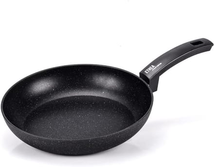 Koekenpan Gietaluminium 28 cm voor Inductie, Steeneffect Coating
