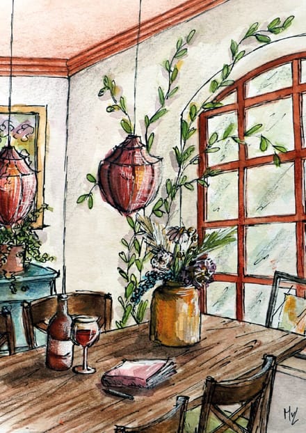 Aan tafel,10x15cm