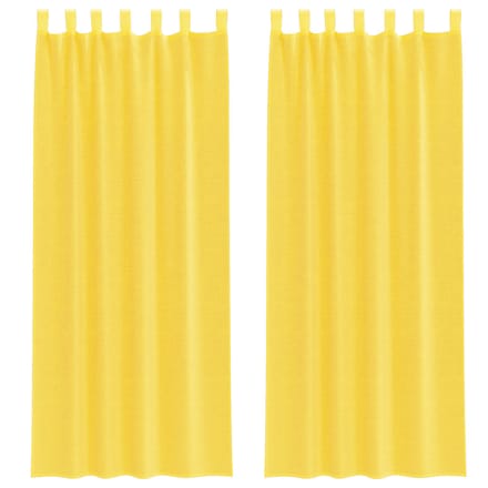 vidaXL - Gordijnen - met - lussen - 2 - st - 140x260 - cm - geel