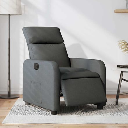 vidaXL - Fauteuil - elektrisch - verstelbaar - stof - donkergrijs