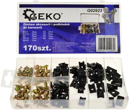 GEKO Assortiment carrosserieschroeven en ringen - 170 stuks - Diverse maten