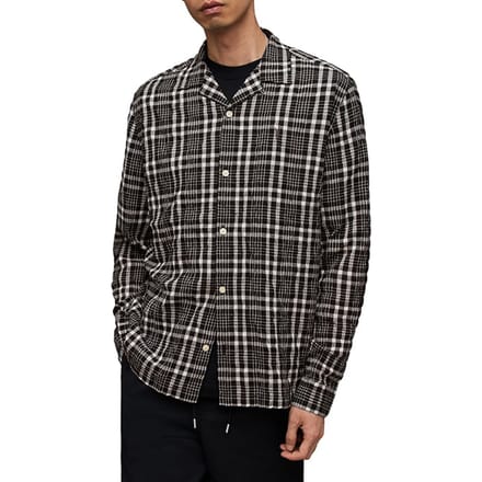 AllSaints Corvus Ls Shrt Jet Black Größe: S | Casual hemden Outlet | Herren | Schwarz