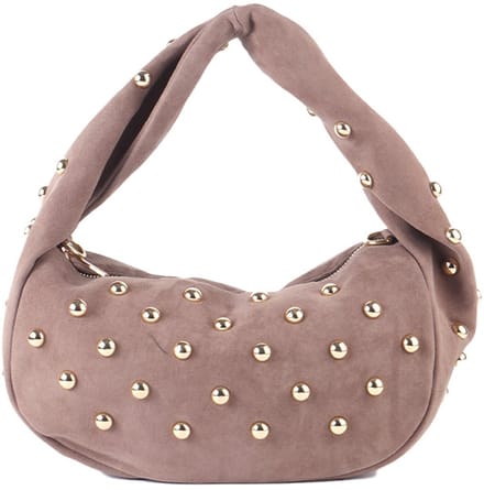 Giuliano lederen schoudertas Alexandra - Suede - Made in Italy - Taupe