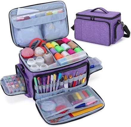 RONN® Naaidoos Opbergbox - Naaidoos - Naaikoffer - Paars - 29cm x 20cm x 20cm