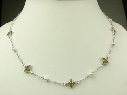collier in zilver model star - jeansblauw