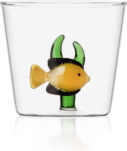 Ichendorf Milano - Waterglas Yellow Fish Green Seaweed - Waterglazen