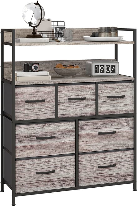 HOMCOM-Stoffen Dressoir-MDF-79x29x101cm-Grijs