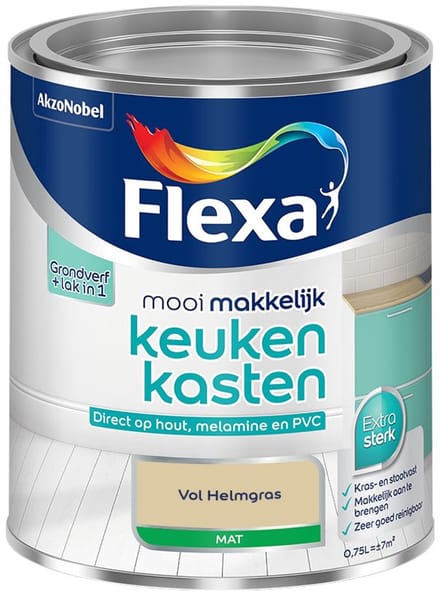 Flexa - Mooi Makkelijk Keukenkasten Mat - Vol Helmgras - Mengverf - 750 Ml