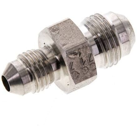 JIC  Verloopnippel UNF 7/16''-20 X UNF 9/16''-18 RVS 275bar