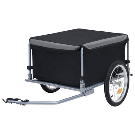 vidaXL - Fietstrailer - 65 - kg - zwart - en - grijs