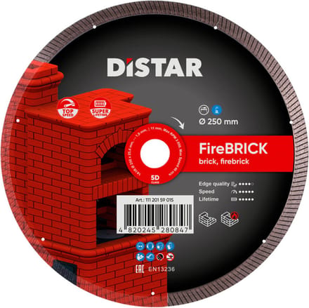 Diamantschijf voor vuurvaste baksteen 1A1R 250 mm FIREBRICK
