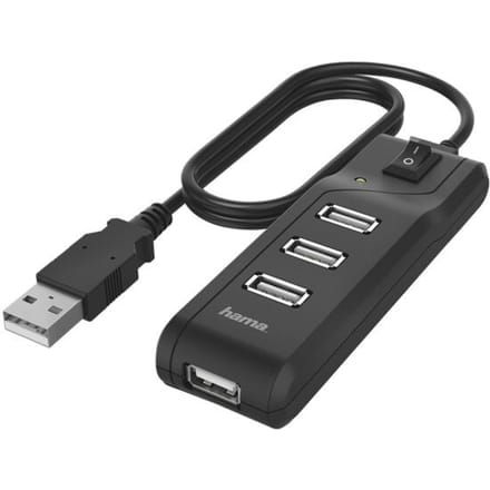Hama USB hub 4 Ports USB 2.0 480 Mbit/s On/Off Schakelaar USB hub - USB 3.2