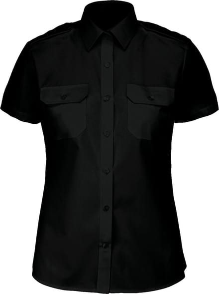 Kariban Damespilootoverhemd korte mouwen K504 - Black - L