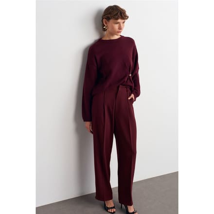 Hoge taille Wijde pijpen Crêpe Broek