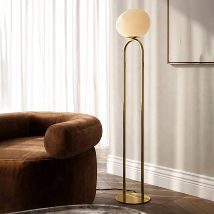 DFTP by Nordlux Vloerlamp Shapes met glazen kap, wit/messing