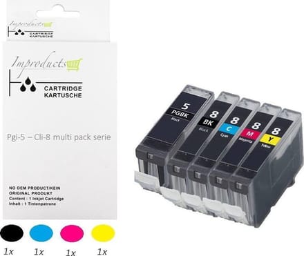 Improducts® Inkt cartridges - Alternatief Canon PGI-5 / CLI-8 pgi 5 / cli 8 multi pack