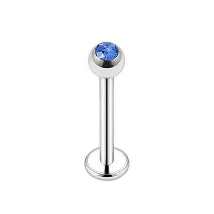 Zilver Met Steentje - Tragus / Helix / Labret Piercing